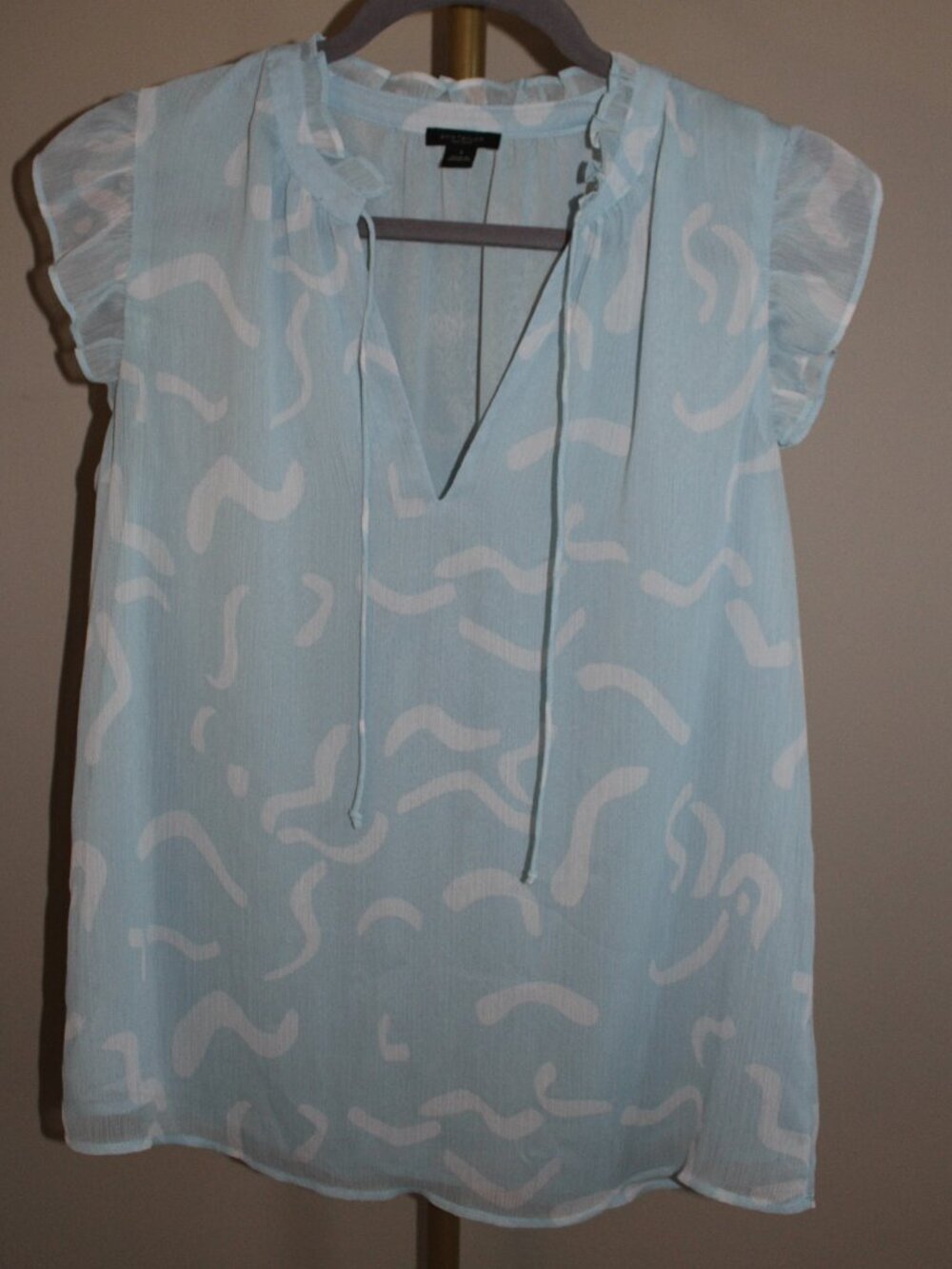 Women's Loft Sheer Flutter Blouse, Size Small